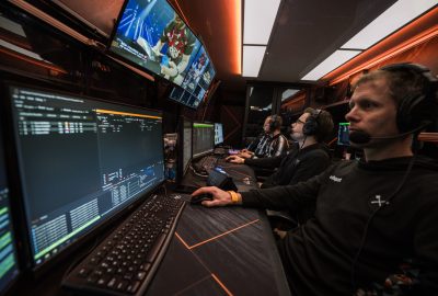 Crew members seen during the STIHL TIMBERSPORTS® Individual World Championship 2023 in Stuttgart, Germany on November 4, 2023.
